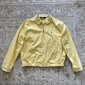 Vintage Polo Ralph Lauren Bomber Jacket Yellow Men or Womens Large Zip Up